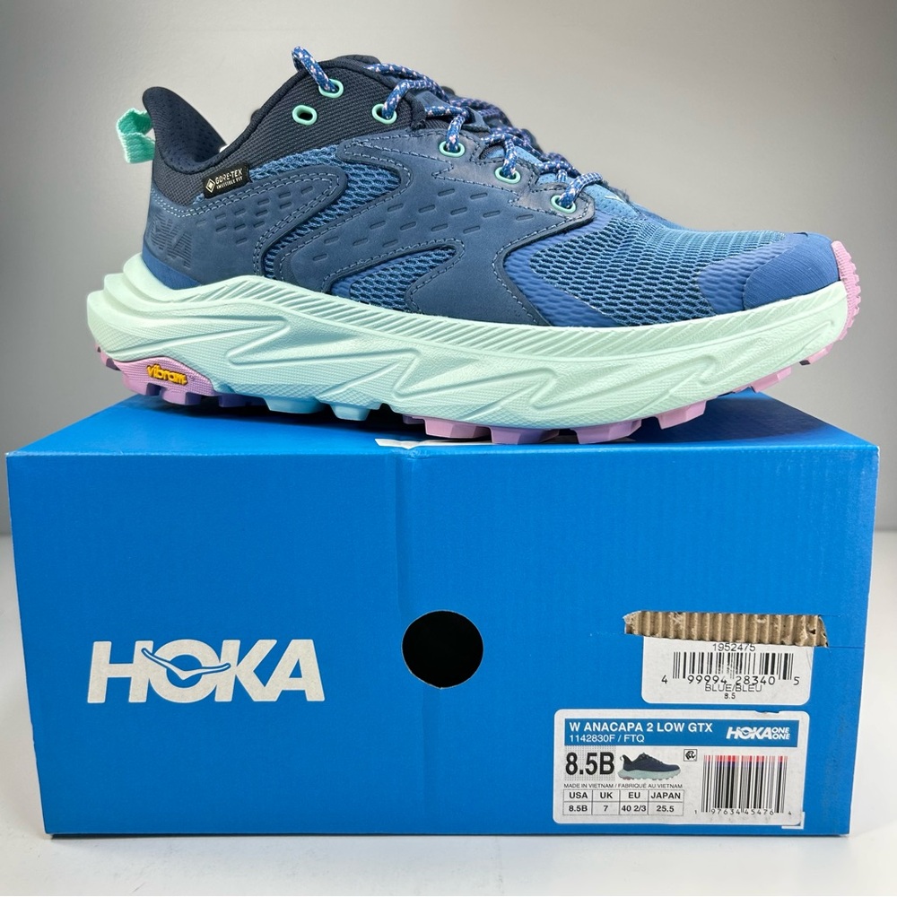 New HOKA One One Anacapa 2 Low GTX Women’s 8.5 Gore-Tex Vibram Trail Hiking Shoe